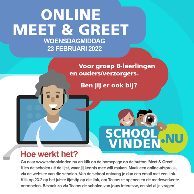 Online 'Meet and Greet' woensdag 23 februari 2022